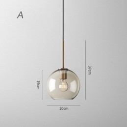 Lampada a sospensione in vetro cognac minimalista E26/E27