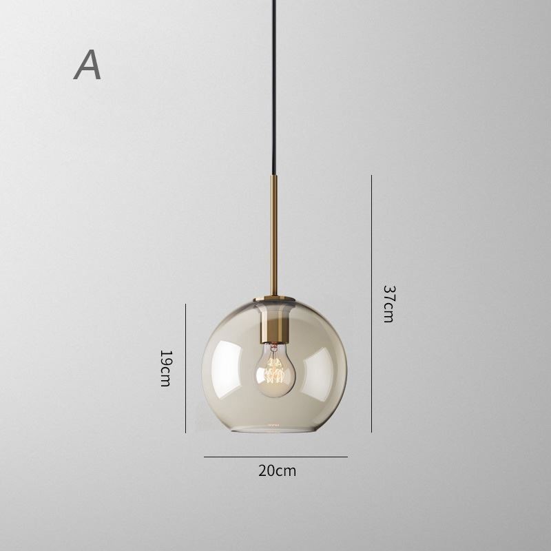 Lampada a sospensione in vetro cognac minimalista E26/E27