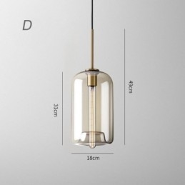 Lampada a sospensione in vetro cognac minimalista E26/E27