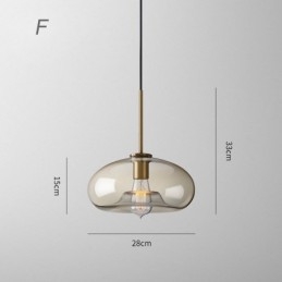 Lampada a sospensione in vetro cognac minimalista E26/E27