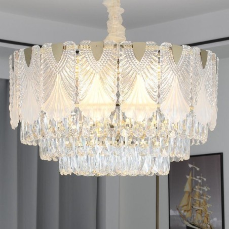 Lampada a sospensione in cristallo Lacy Round