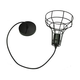 Lampadario a sospensione vintage europeo nero in metallo