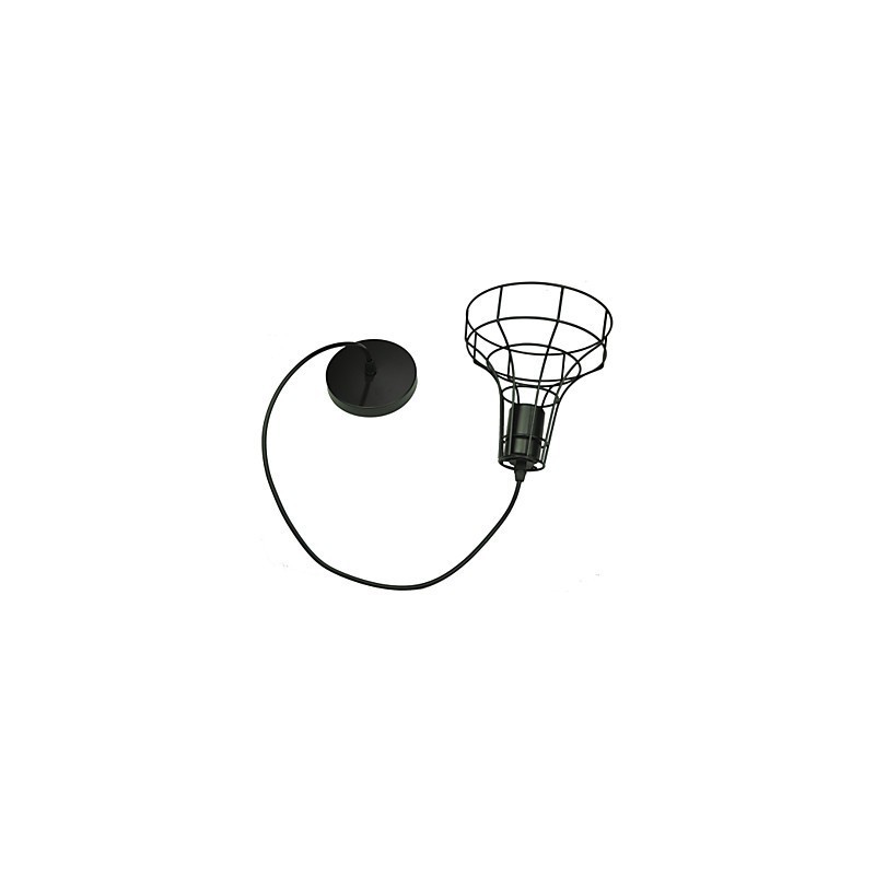 Lampadario a sospensione vintage europeo nero in metallo