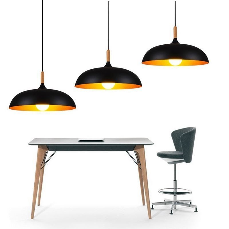 Lampada a sospensione moderna minimalista nera bianca in alluminio E26/E27