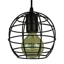 Lampadario a sospensione vintage europeo a globo nero