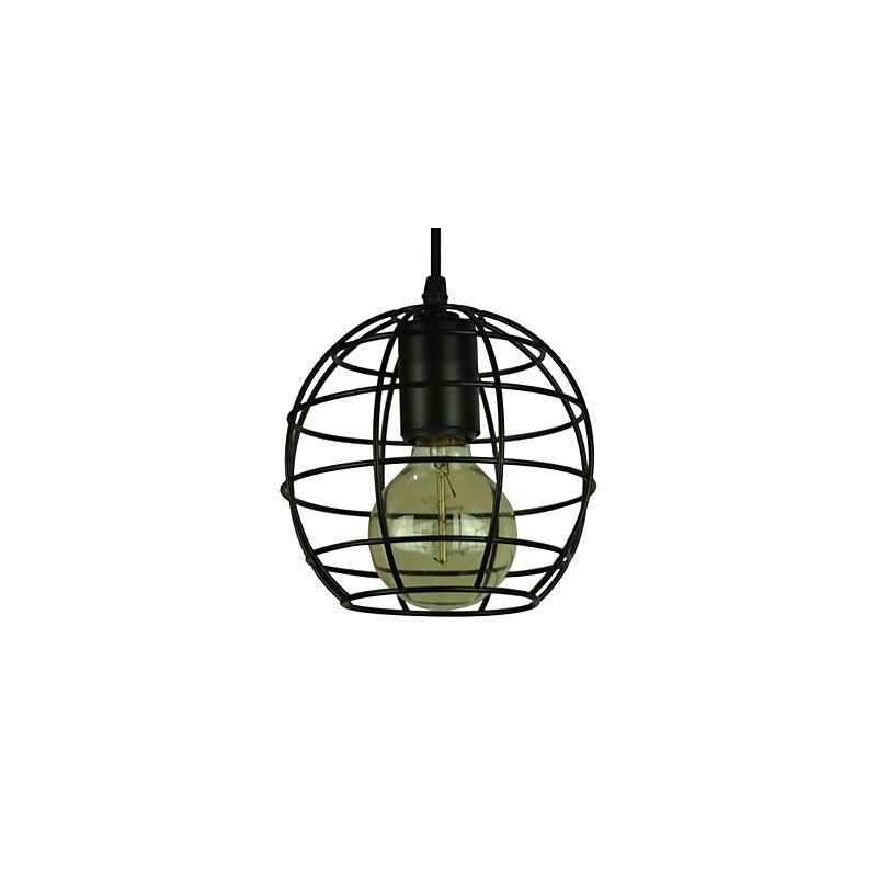 Lampadario a sospensione vintage europeo a globo nero
