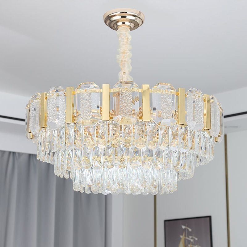 Lampada a sospensione in cristallo rotonda da soffitto