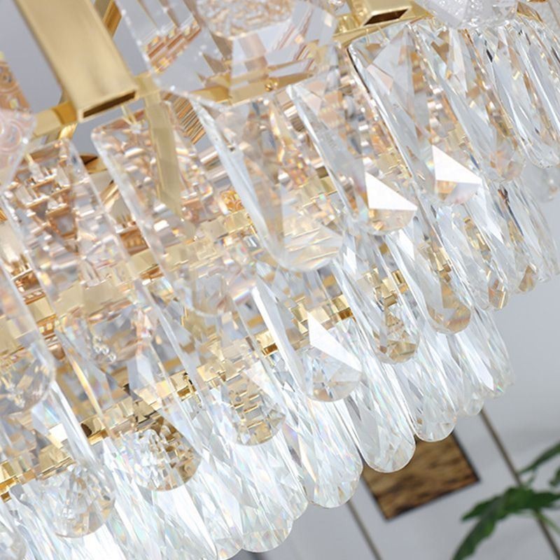 Lampada a sospensione in cristallo rotonda da soffitto