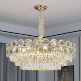Lampada a sospensione in cristallo moderna, 9/12/16 luci, E12/E14, S/M/L