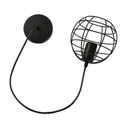 Lampadario a sospensione vintage europeo a globo nero