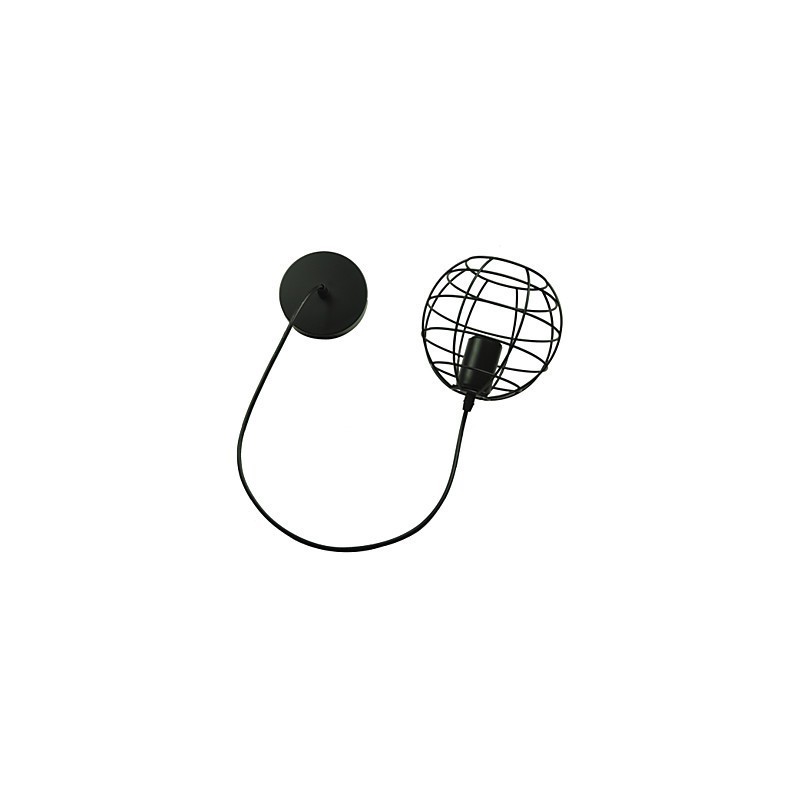 Lampadario a sospensione vintage europeo a globo nero