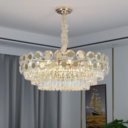 Lampada a sospensione in cristallo moderna, 9/12/16 luci, E12/E14, S/M/L