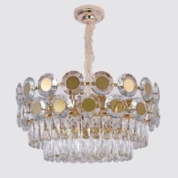 Lampada a sospensione in cristallo moderna, 9/12/16 luci, E12/E14, S/M/L