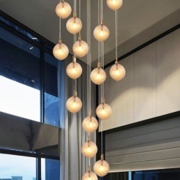 Lampada a sospensione globo in vetro decorativo stile nordico