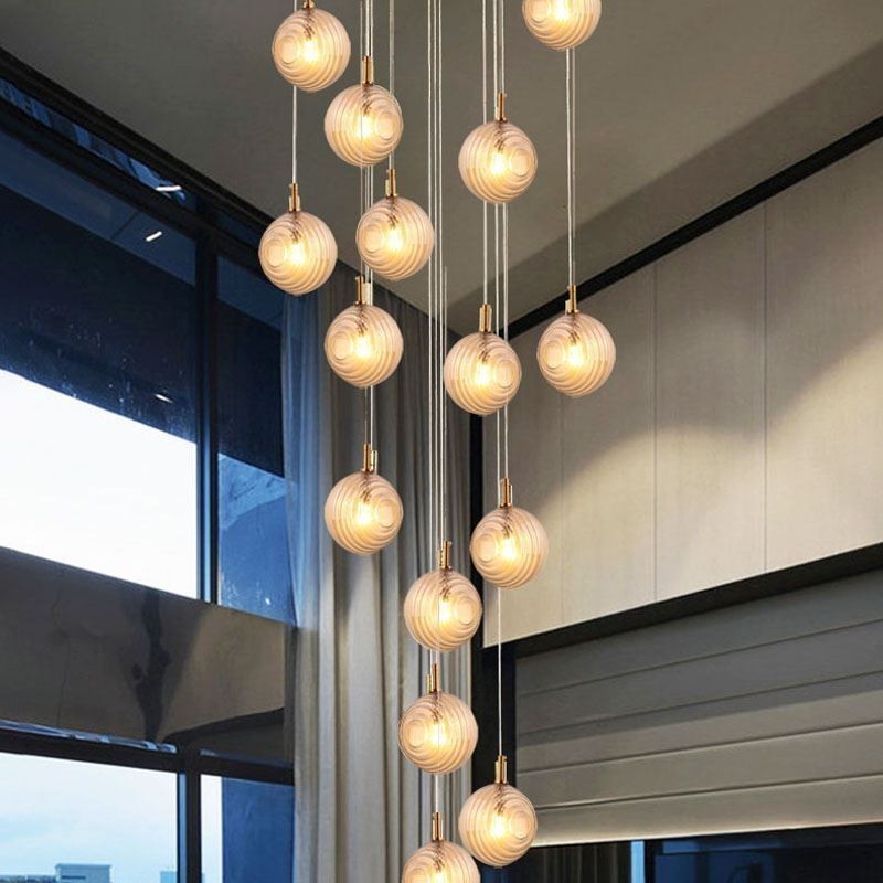 Lampada a sospensione globo in vetro decorativo stile nordico