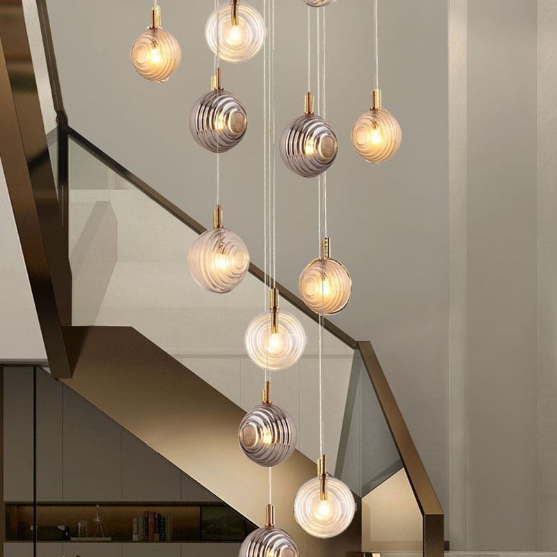 Lampada a sospensione globo in vetro decorativo stile nordico