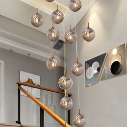 Lampada a sospensione globo in vetro decorativo stile nordico