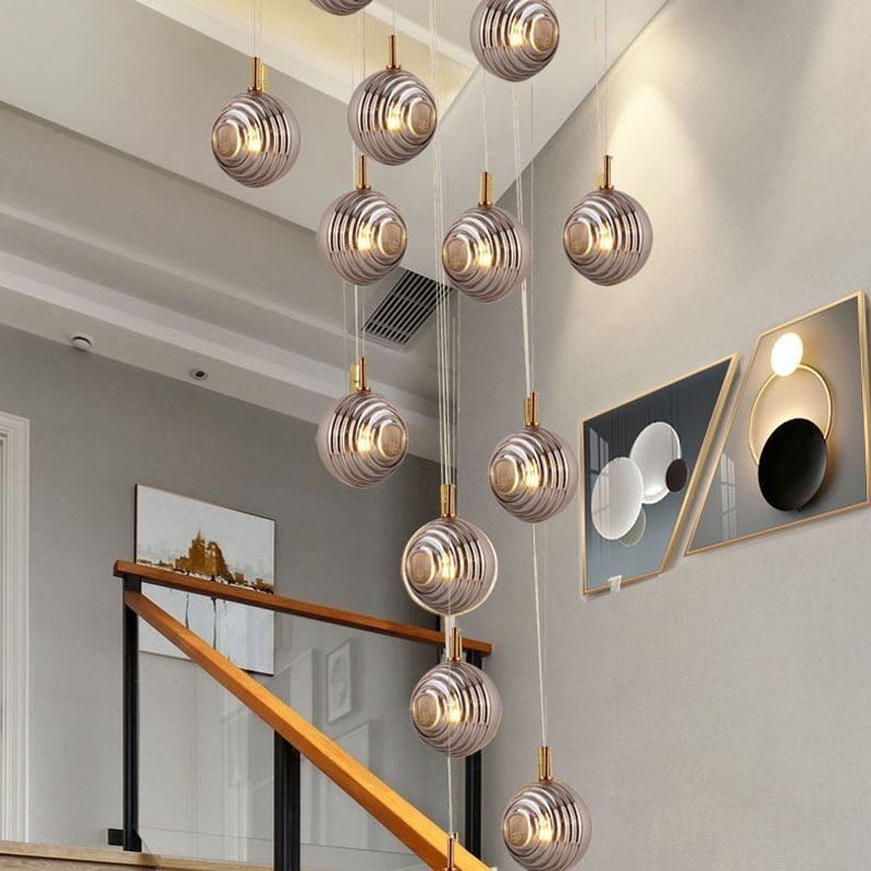 Lampada a sospensione globo in vetro decorativo stile nordico