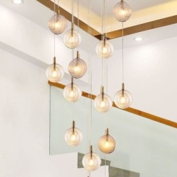 Lampada a sospensione globo in vetro decorativo stile nordico