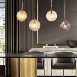Lampada a sospensione globo in vetro decorativo stile nordico
