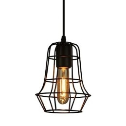 Lampadario a sospensione vintage europeo nero mini in metallo