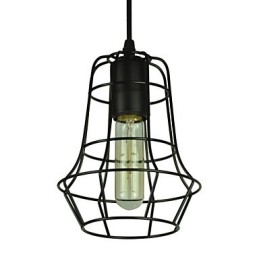 Lampadario a sospensione vintage europeo nero mini in metallo