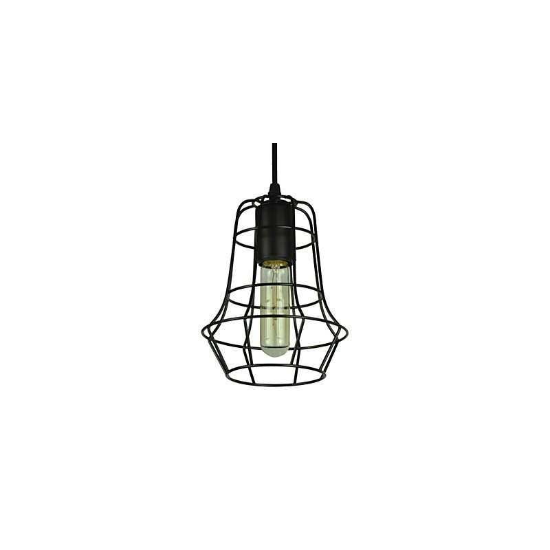 Lampadario a sospensione vintage europeo nero mini in metallo