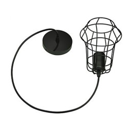 Lampadario a sospensione vintage europeo nero mini in metallo