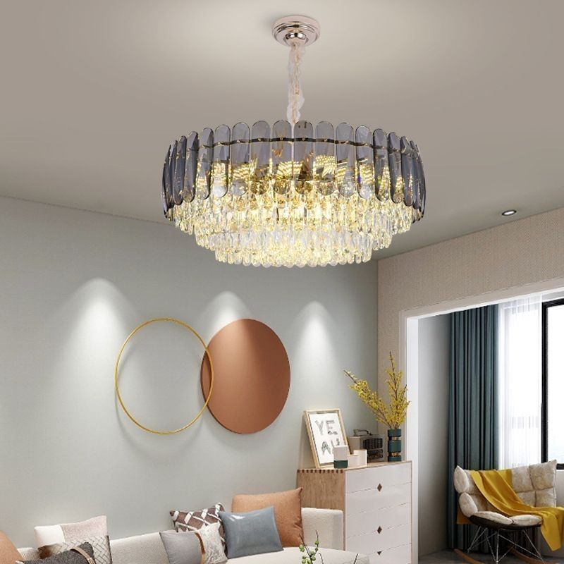 Lampada a sospensione in cristallo stile europeo E12/E14 9/12/16 luci