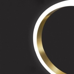Lampada a sospensione LED con anelli in ottone e paralume in acrilico