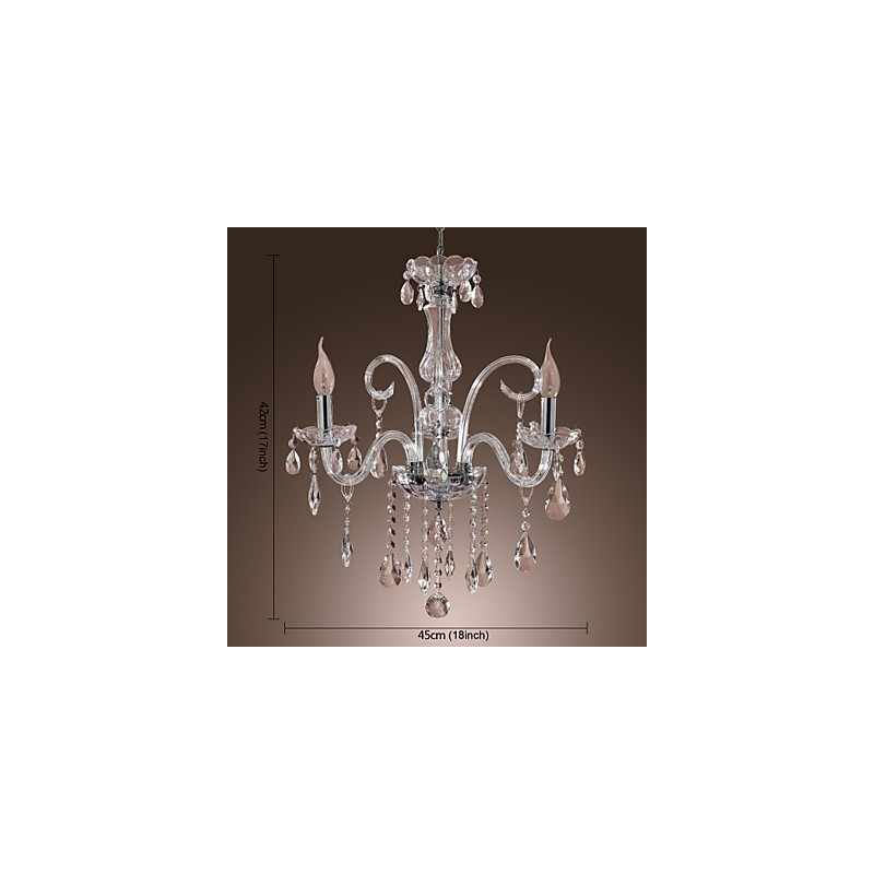Lampadario in cristallo Rustico Lodge, 1 livello, E12/E14, trasparente