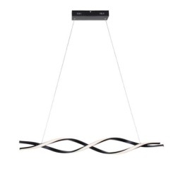 Lampada a sospensione LED nera a onda 30W 2 luci regolabile