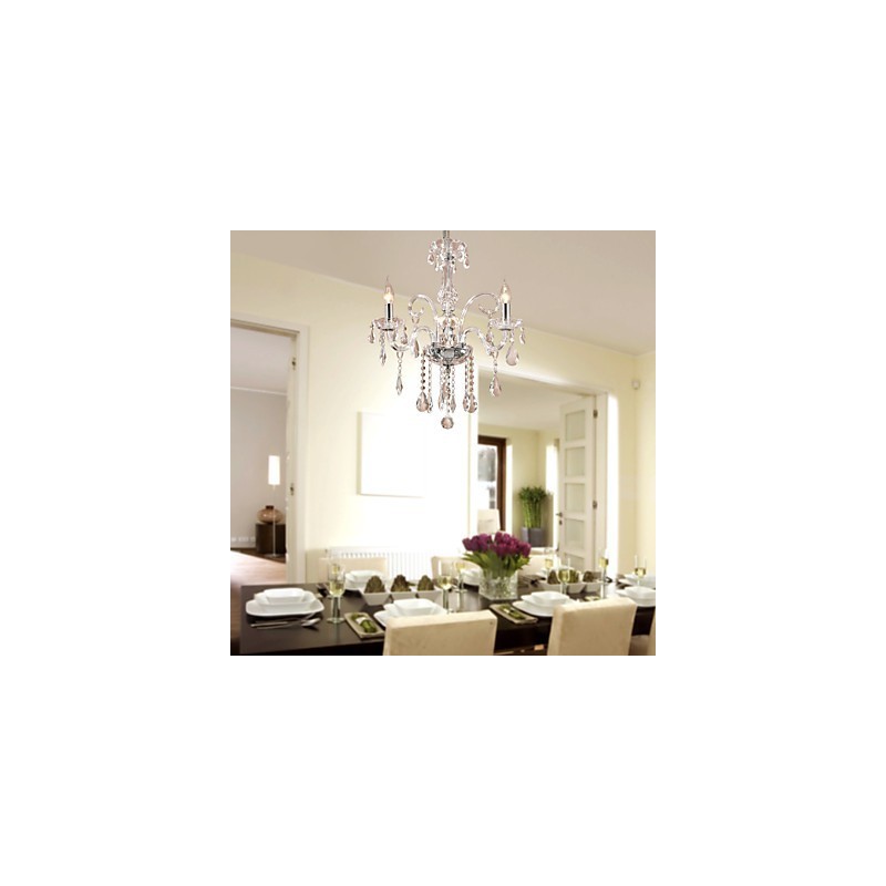 Lampadario in cristallo Rustico Lodge, 1 livello, E12/E14, trasparente