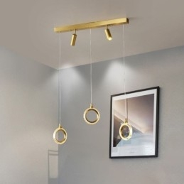 Lampada a sospensione LED in acrilico con faretto, cavo regolabile
