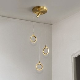 Lampada a sospensione LED in acrilico con faretto, cavo regolabile