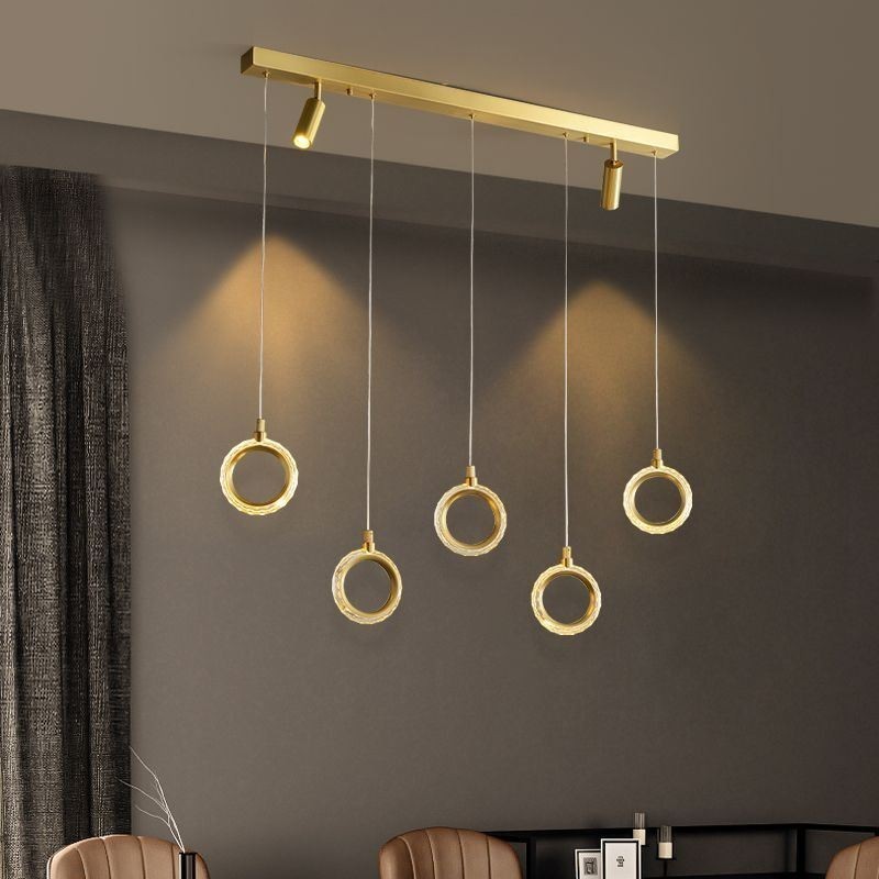 Lampada a sospensione LED in acrilico con faretto, cavo regolabile