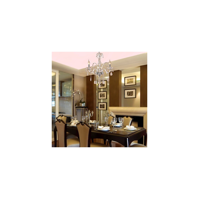 Lampadario in cristallo Rustico Lodge, 1 livello, E12/E14, trasparente