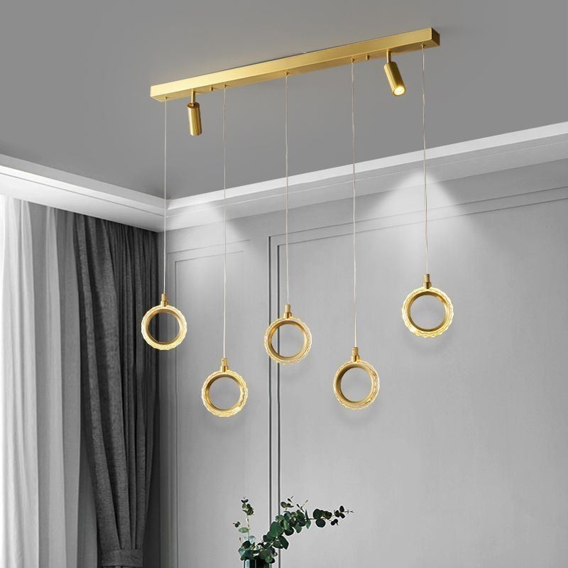 Lampada a sospensione LED in acrilico con faretto, cavo regolabile
