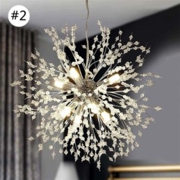 Lampadario a sospensione a fuoco d'artificio con 8 luci e pendente a dente di leone
