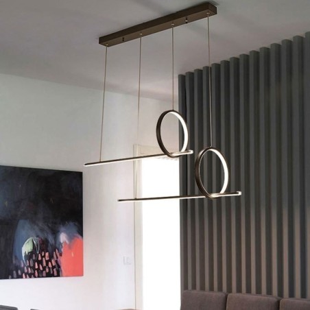 Lampada a sospensione LED minimalista nordica 4 luci 72W L110×A25 cm