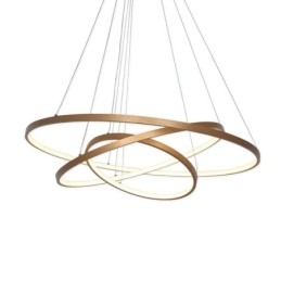 Lampada a sospensione LED moderna a 3 anelli, 3 luci, 120 W, dimmerabile, 3000-6000 K