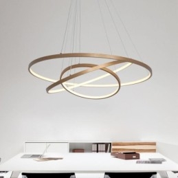 Lampada a sospensione LED moderna a 3 anelli, 3 luci, 120 W, dimmerabile, 3000-6000 K