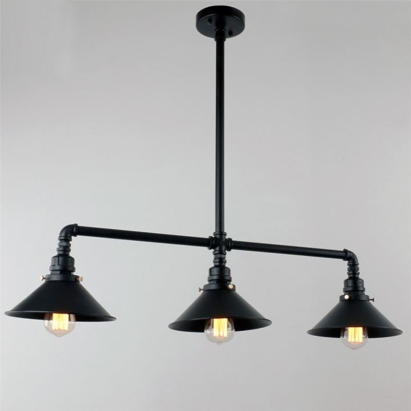 Lampadario a sospensione industriale retrò a 3 luci stile rustico country