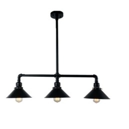 Lampadario a sospensione industriale retrò a 3 luci stile rustico country