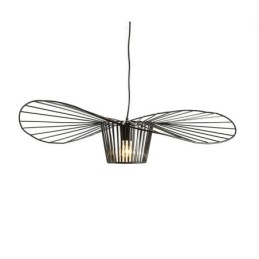 Lampada a sospensione in ferro con cappello in paglia, 1 luce