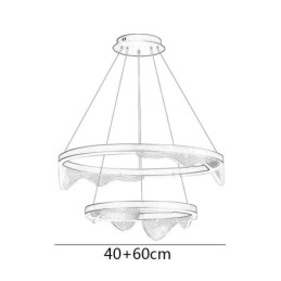 Lampada a sospensione LED Golden Wave Ripple a 2 luci