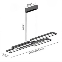 Lampada a sospensione LED moderna orizzontale 5 luci 40W/50W