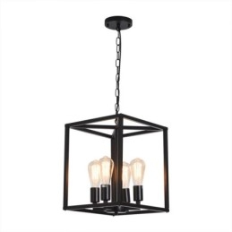 Lampada a sospensione in ferro a gabbia, moderna, 4 luci, E26/E27, 30×35 cm