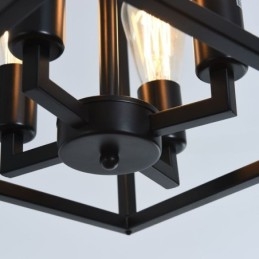 Lampada a sospensione in ferro a gabbia, moderna, 4 luci, E26/E27, 30×35 cm