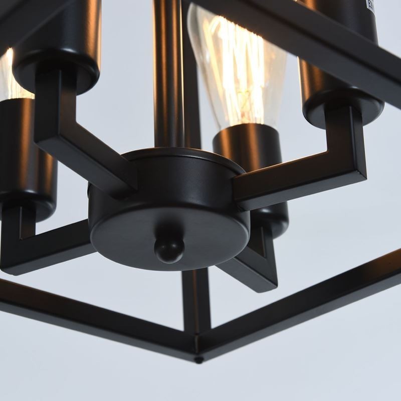 Lampada a sospensione in ferro a gabbia, moderna, 4 luci, E26/E27, 30×35 cm